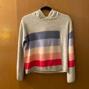 Minnie Rose Rainbow intarsia Hoodie - 100% Cashmere